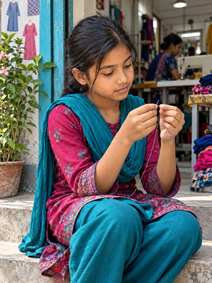Amina, the main character in The Walk to the Bus Stop.